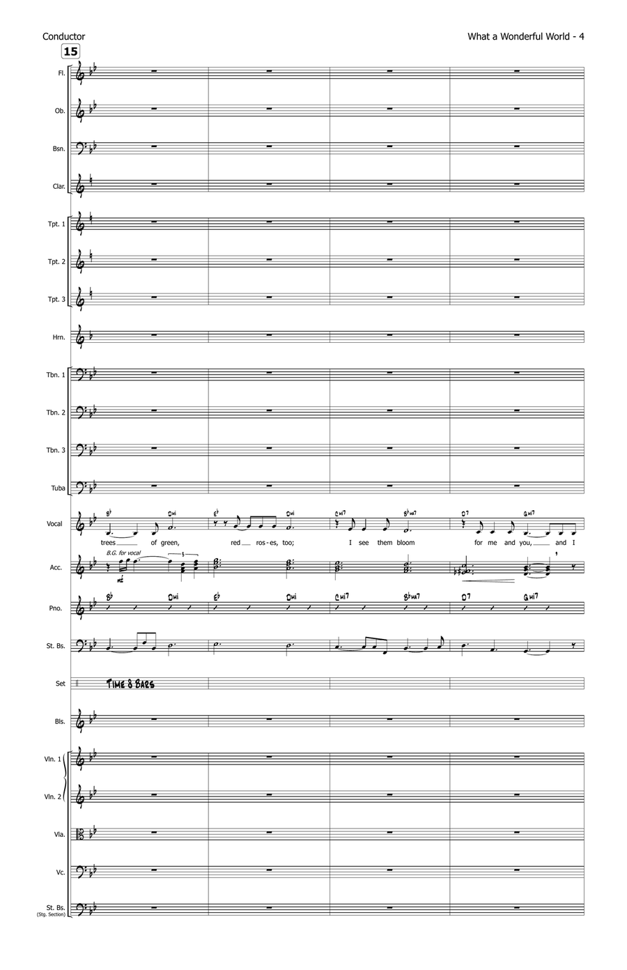 What A Wonderful World - Score Only Full Orchestra scores gallery preview page 4
