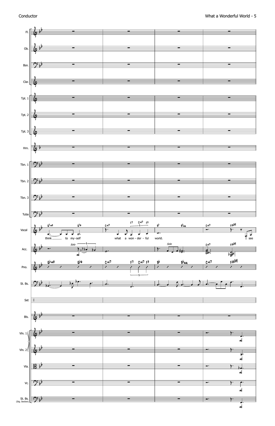 What A Wonderful World - Score Only Full Orchestra scores gallery preview page 5