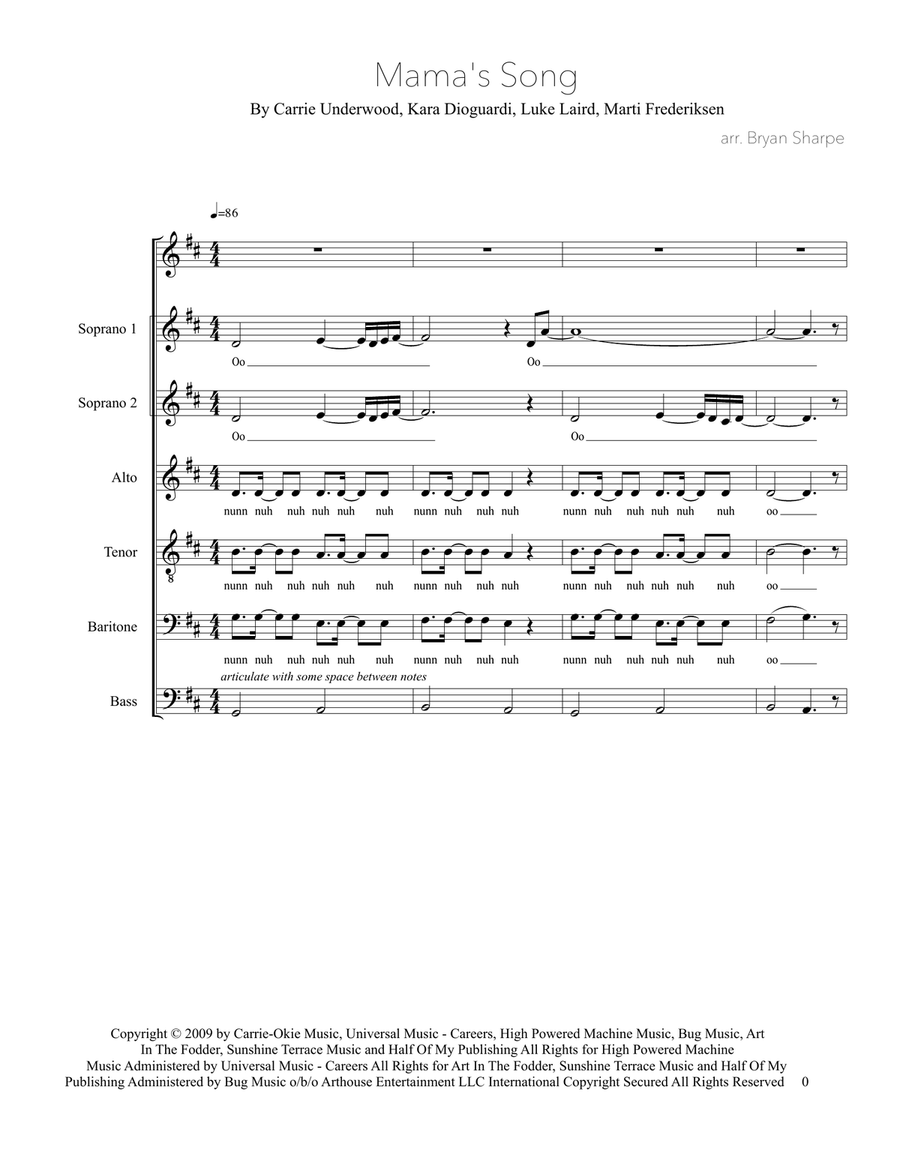 Mama's Song Mama's Song Divisi scores gallery preview page 1