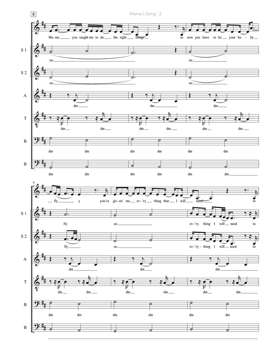 Mama's Song Mama's Song Divisi scores gallery preview page 2