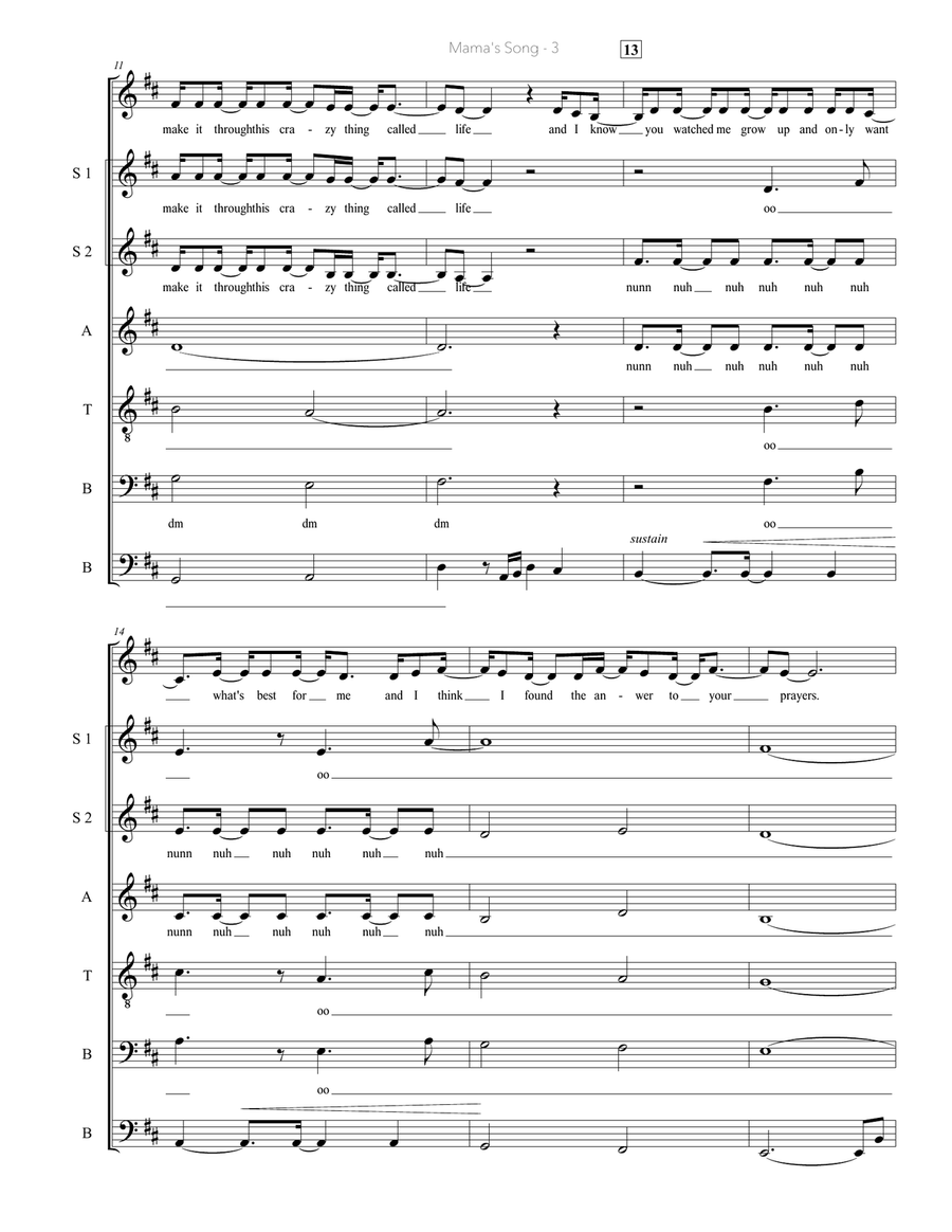 Mama's Song Mama's Song Divisi scores gallery preview page 3