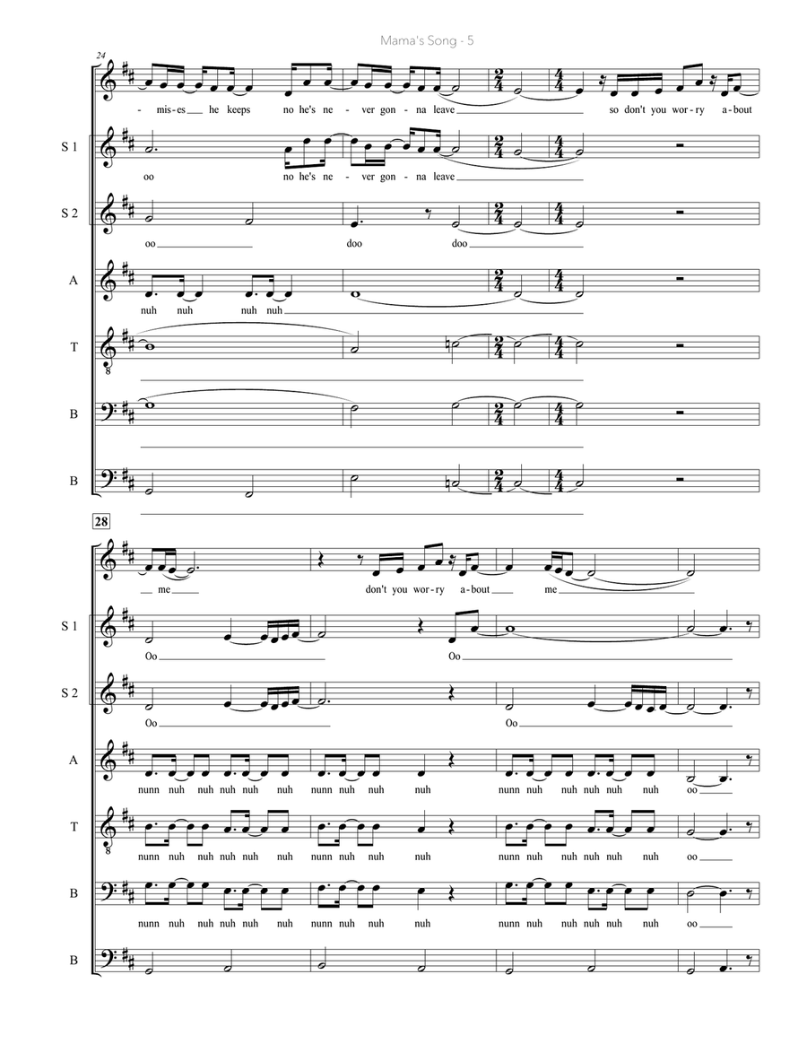 Mama's Song Mama's Song Divisi scores gallery preview page 5