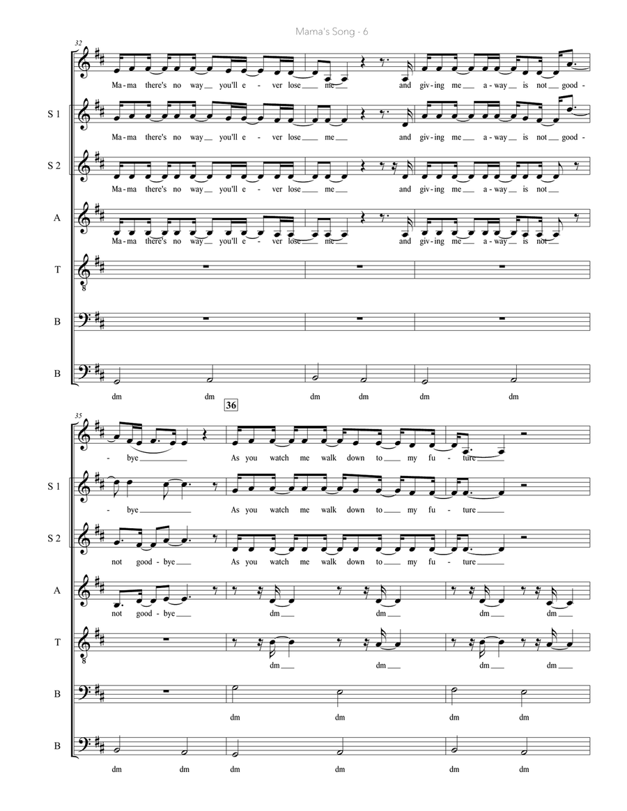 Mama's Song Mama's Song Divisi scores gallery preview page 6