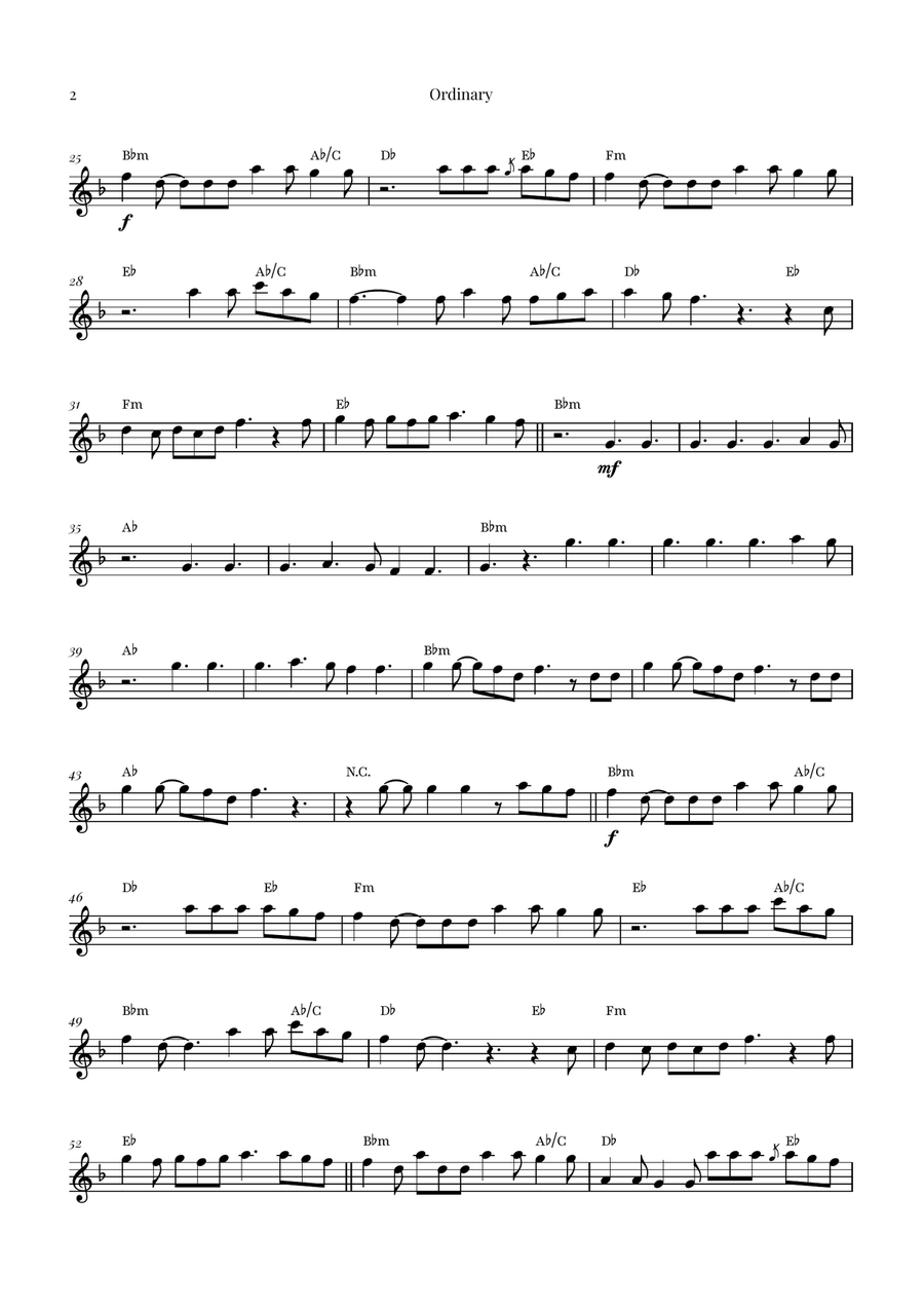 Ordinary Alto Saxophone scores gallery preview page 2