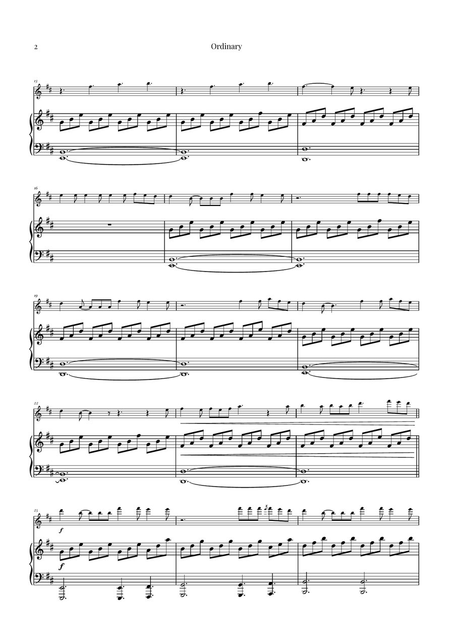 Ordinary Flute Solo scores gallery preview page 2