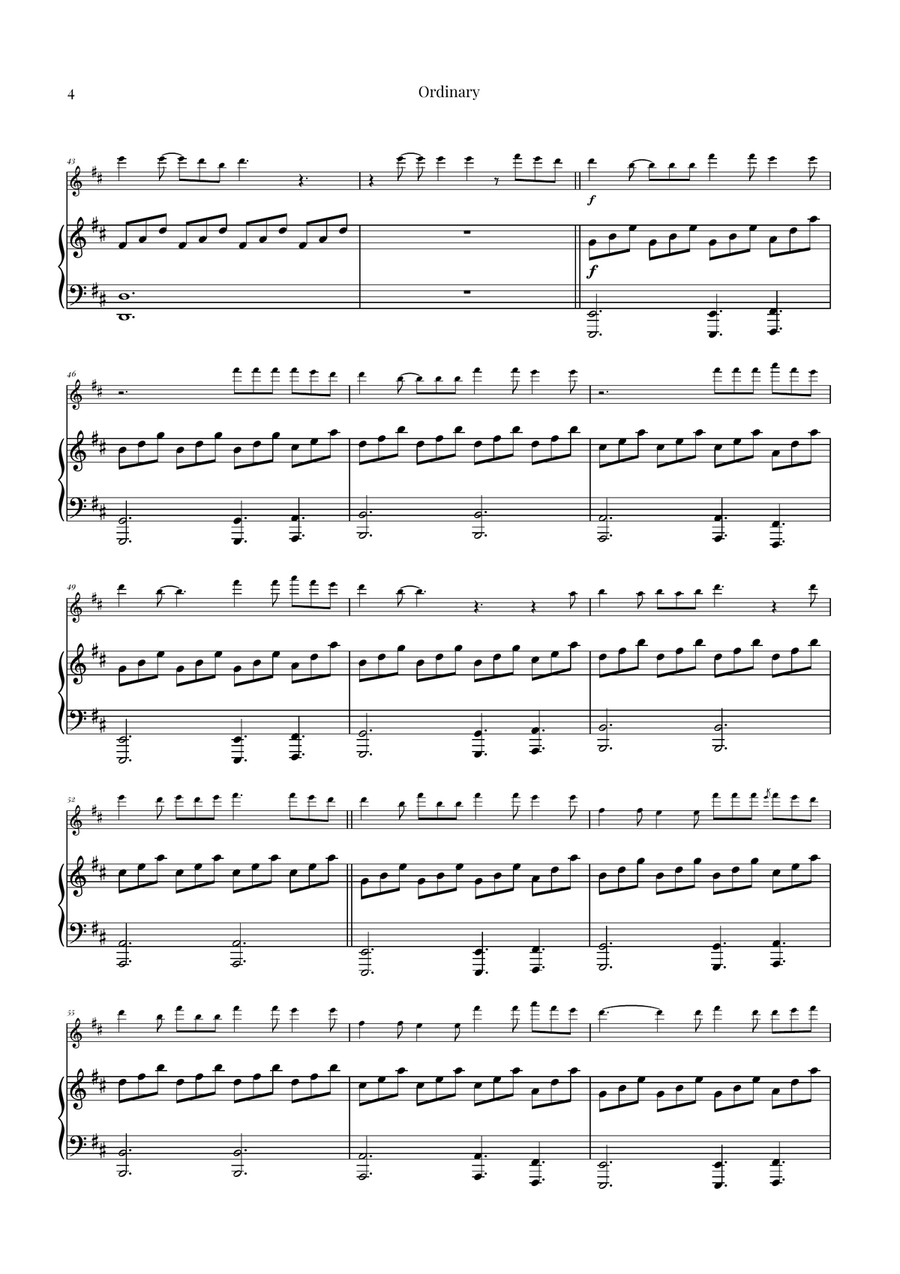 Ordinary Flute Solo scores gallery preview page 4
