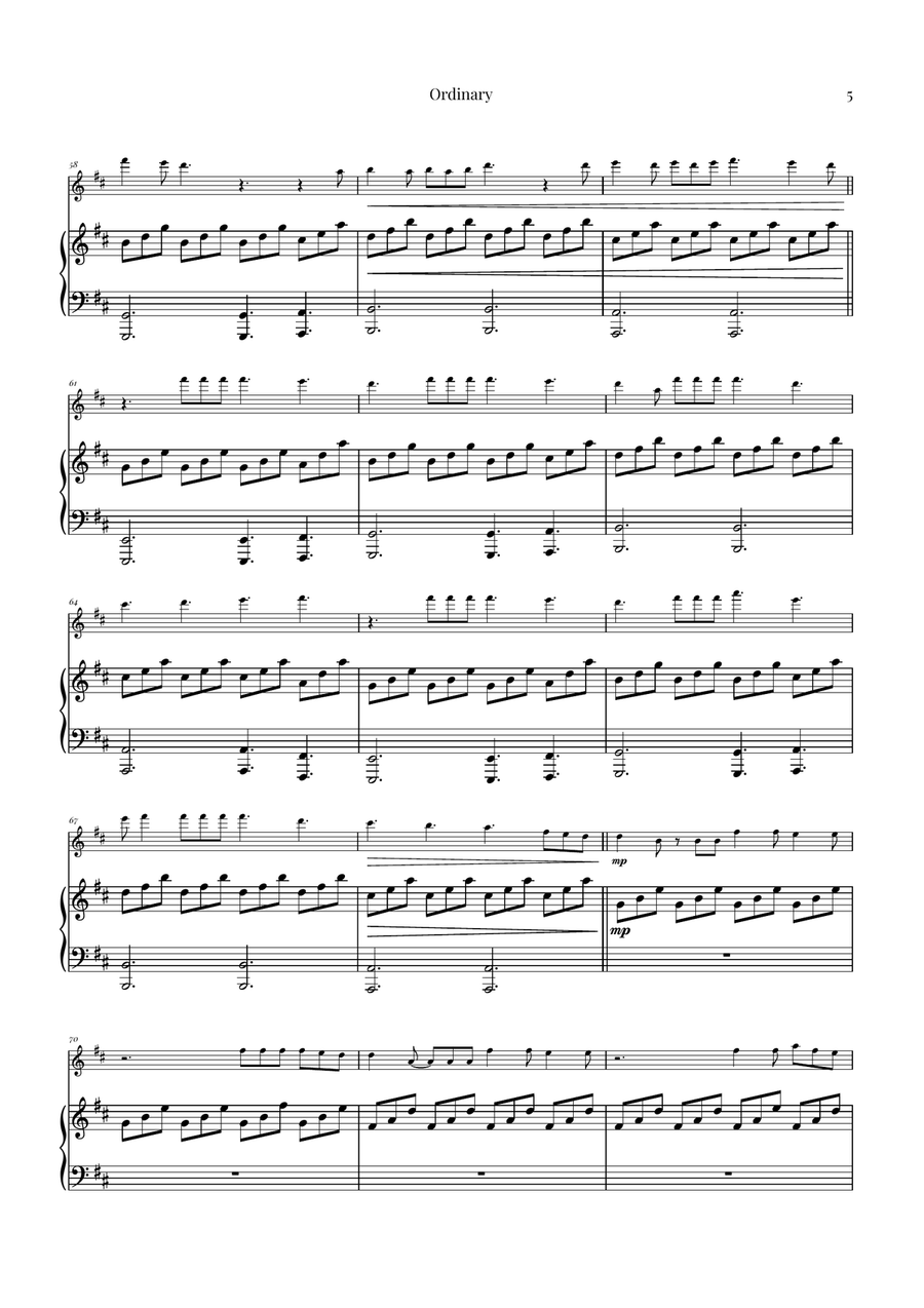 Ordinary Flute Solo scores gallery preview page 5
