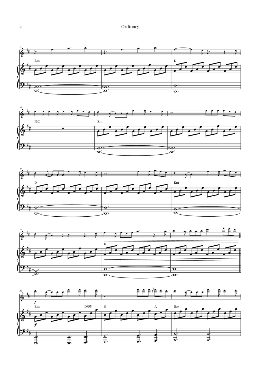 Ordinary Flute Solo scores gallery preview page 2