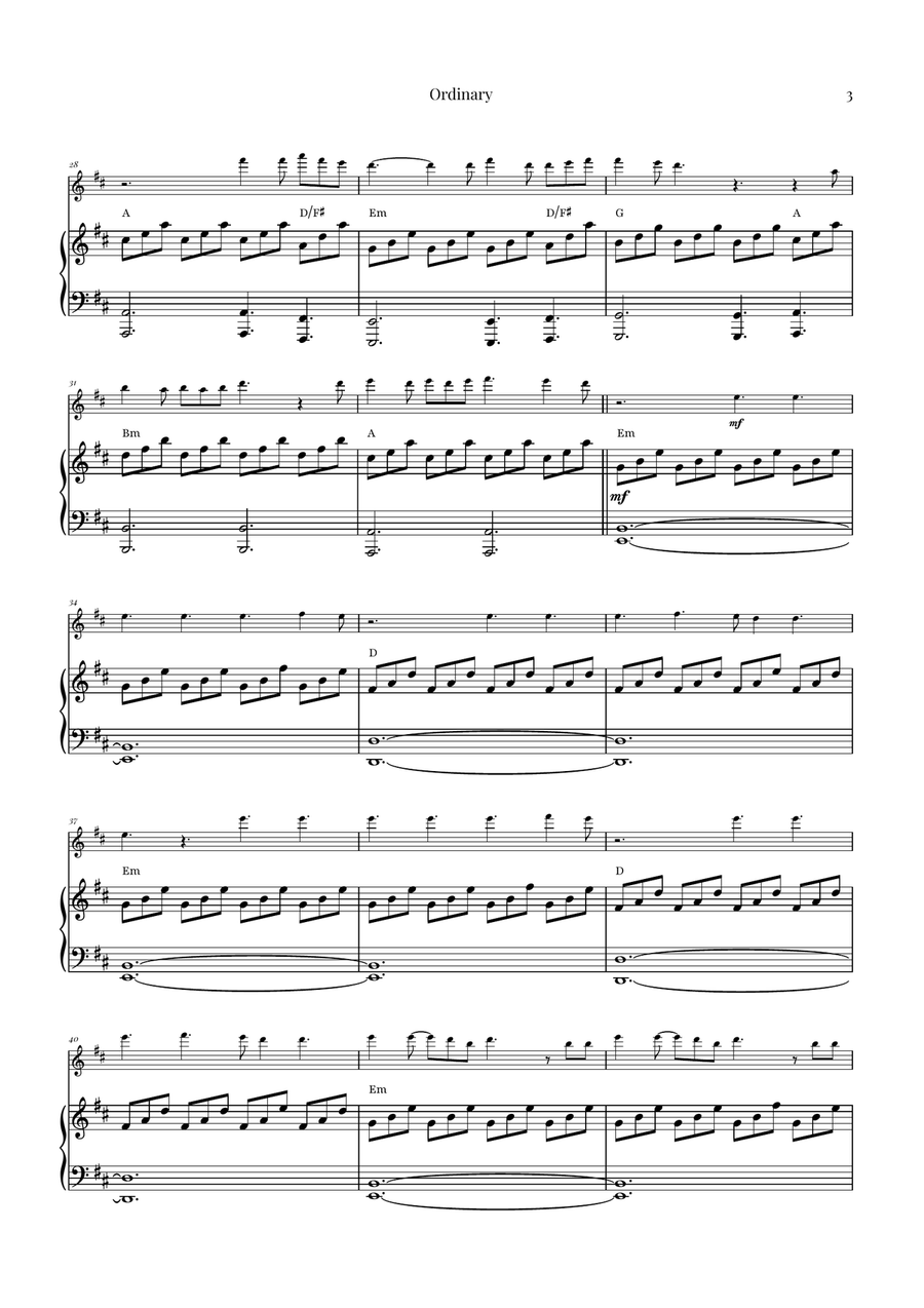 Ordinary Flute Solo scores gallery preview page 3