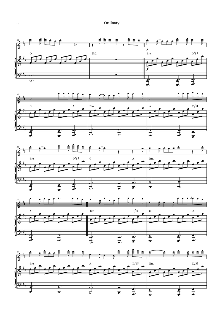 Ordinary Flute Solo scores gallery preview page 4