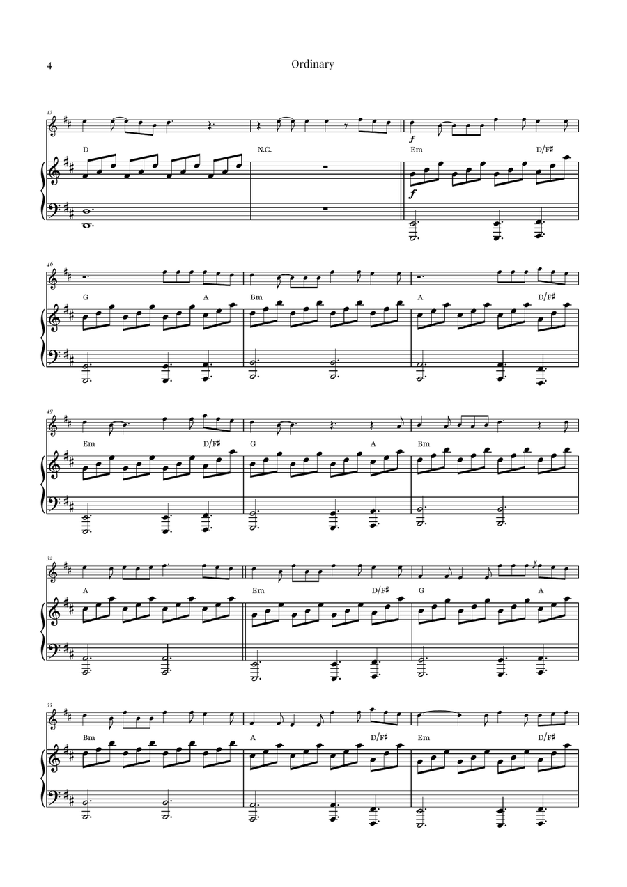 Ordinary Violin Solo scores gallery preview page 4