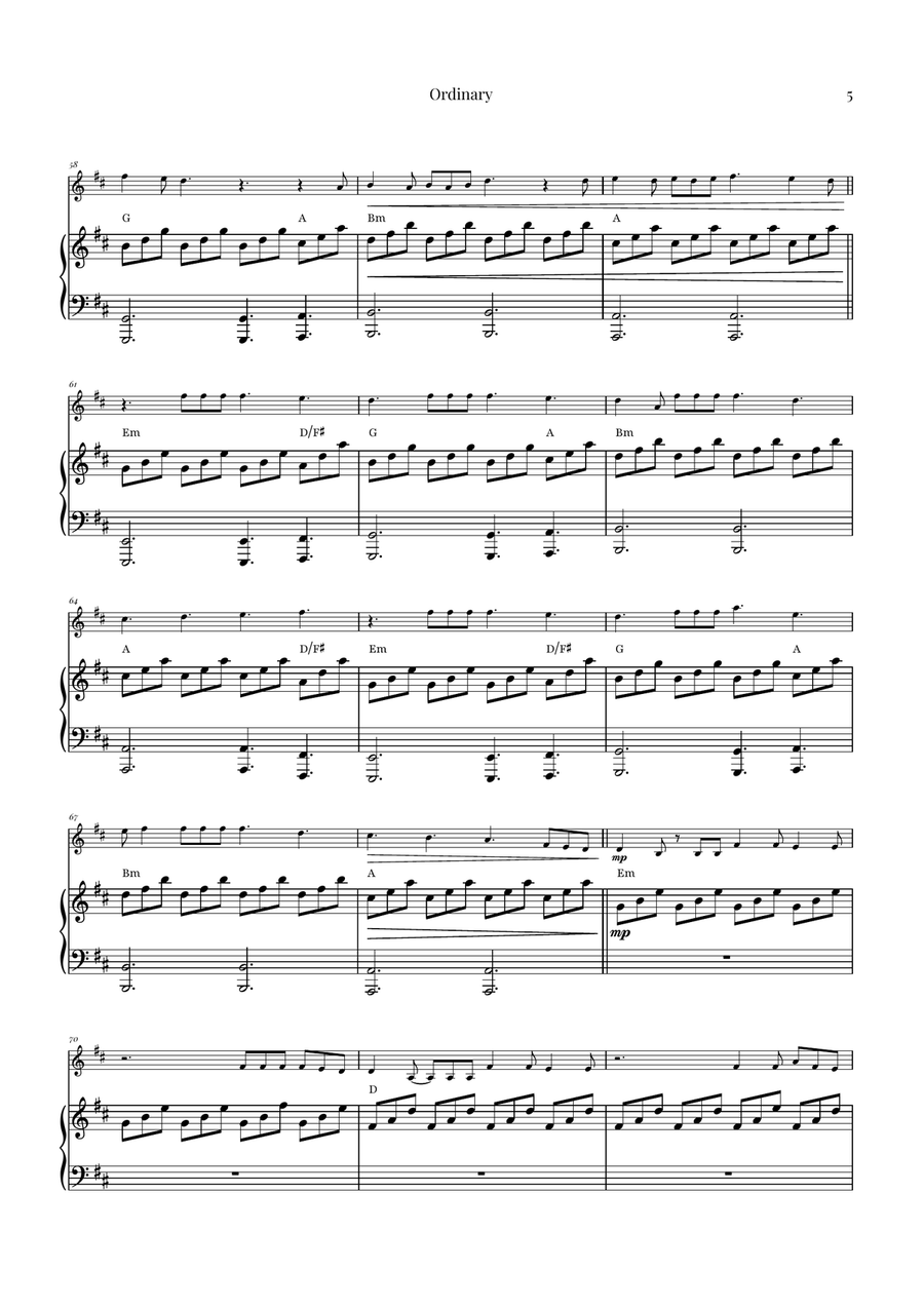 Ordinary Violin Solo scores gallery preview page 5