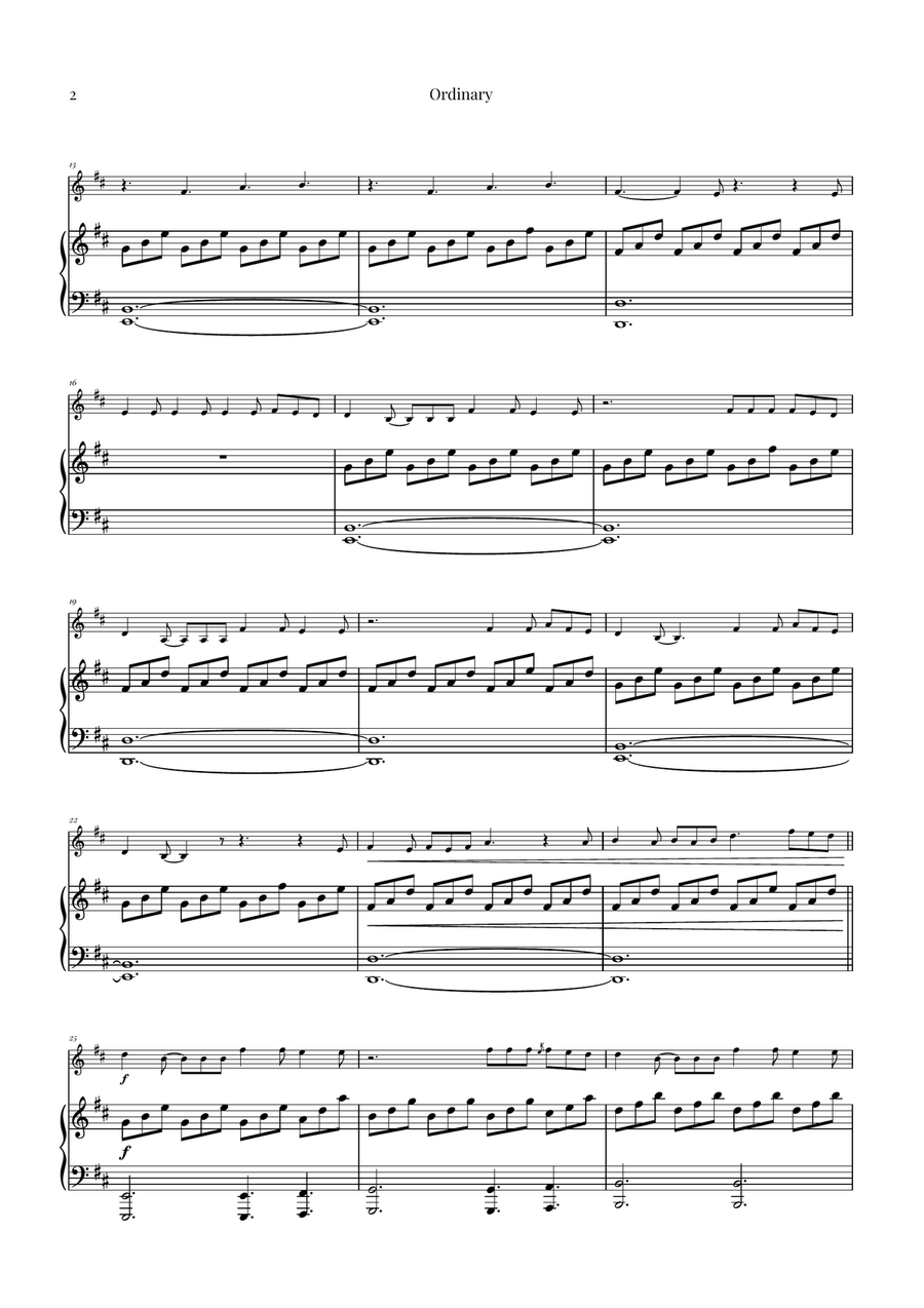 Ordinary Violin Solo scores gallery preview page 2