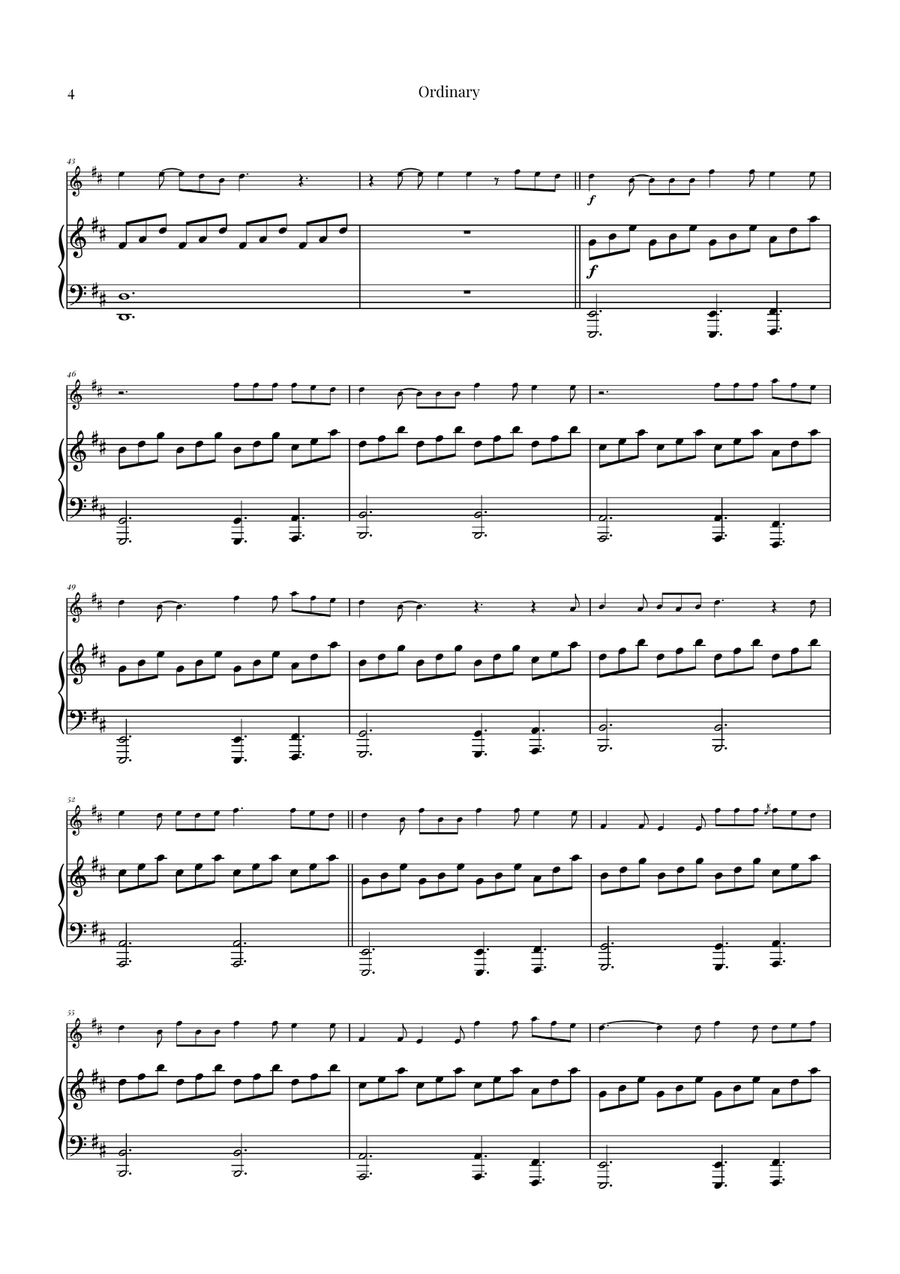 Ordinary Violin Solo scores gallery preview page 4