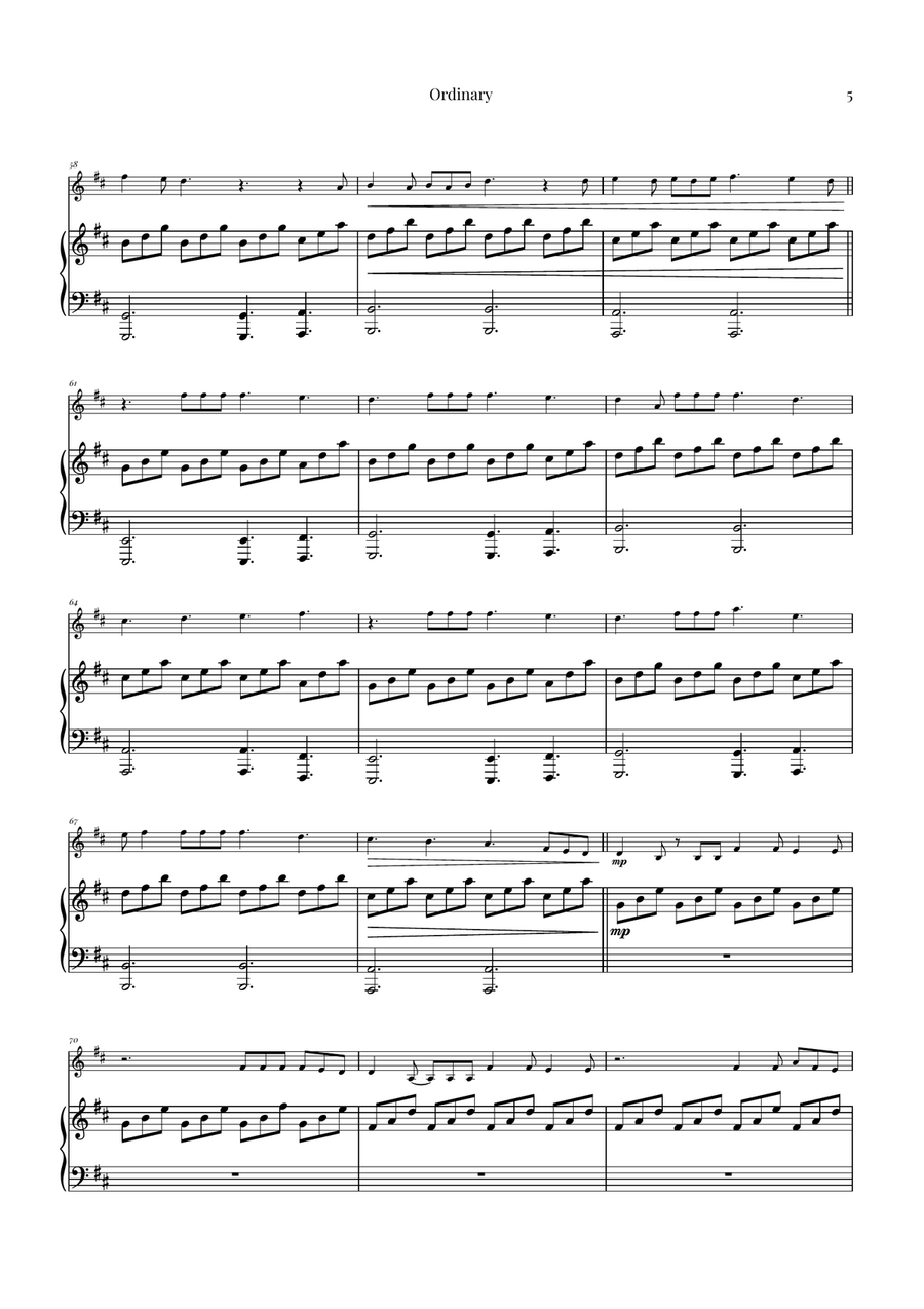 Ordinary Violin Solo scores gallery preview page 5