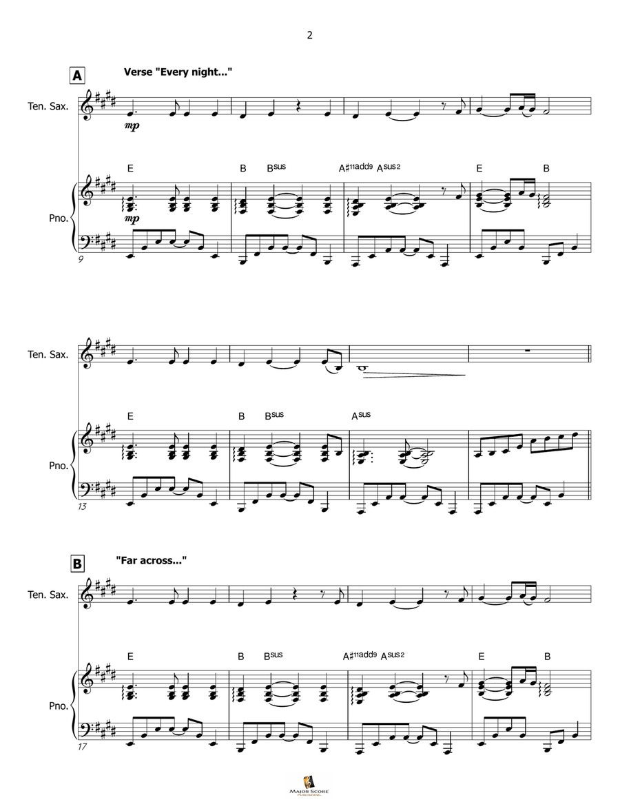 My Heart Will Go On (Love Theme From 'titanic') Tenor Saxophone scores gallery preview page 3