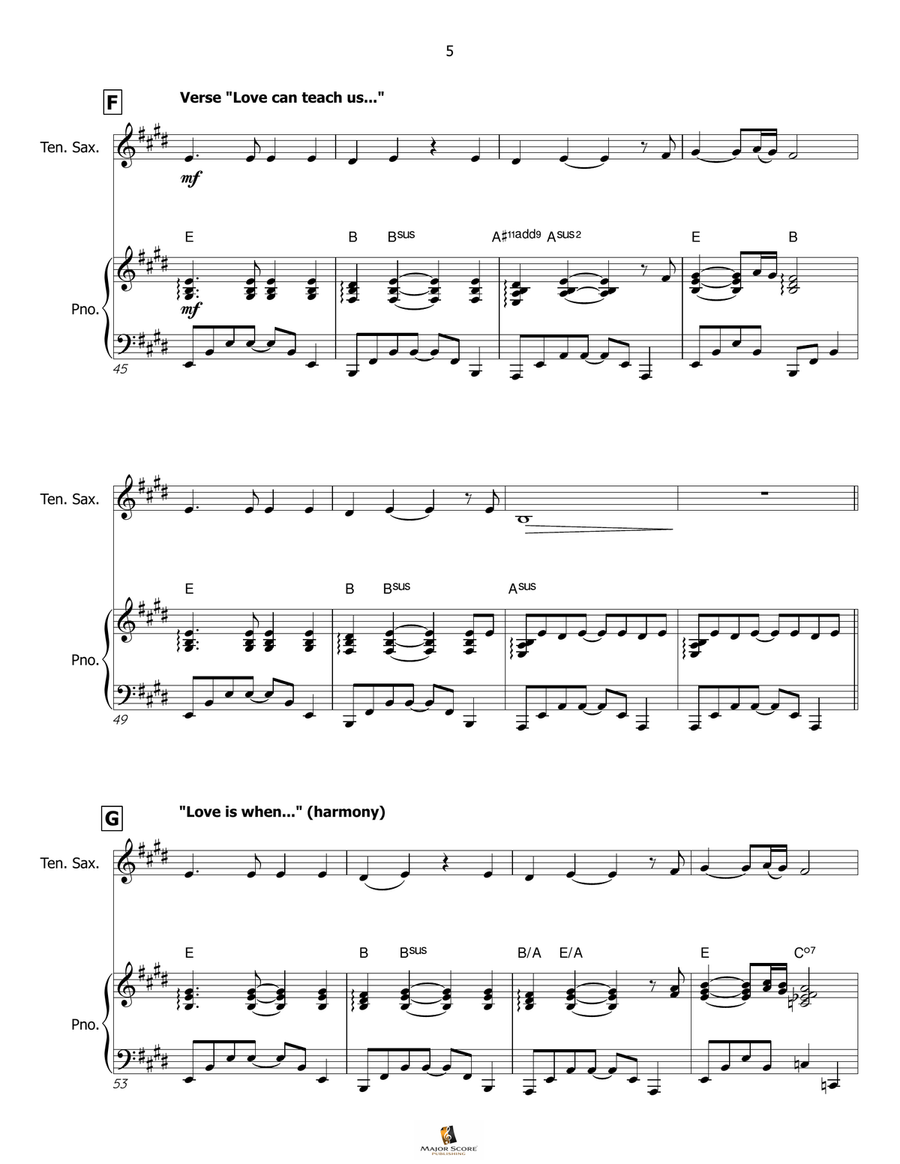My Heart Will Go On (Love Theme From 'titanic') Tenor Saxophone scores gallery preview page 6