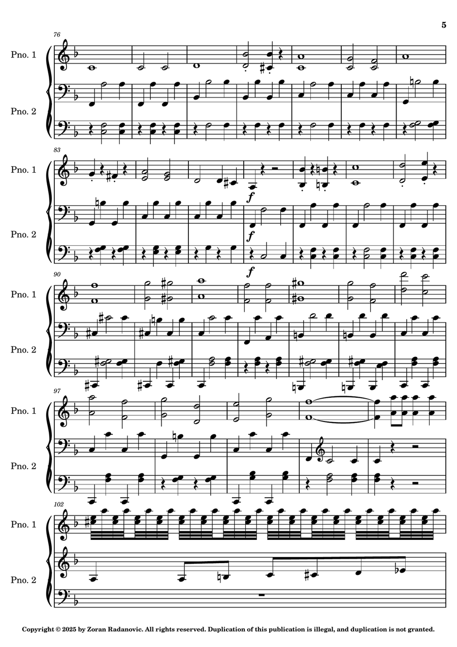 Entry of the Gladiators (March of Triumph) - for piano duet Piano Duet scores gallery preview page 5
