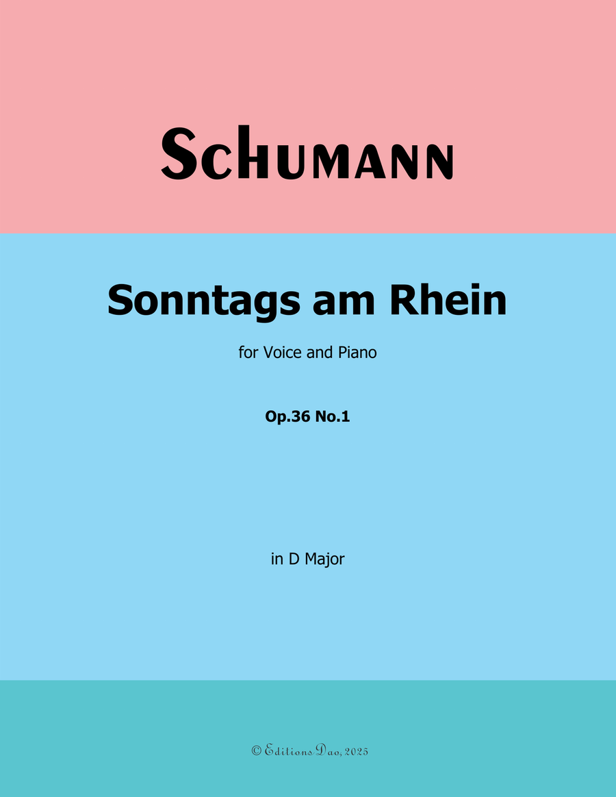 Sonntags am Rhein, by Schumann, Op.36 No.1, in D Major Piano, Vocal scores gallery preview page 1