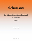 Es sturmet am Abendhimmel, by Schumann, Op.89 No.1, in f sharp minor