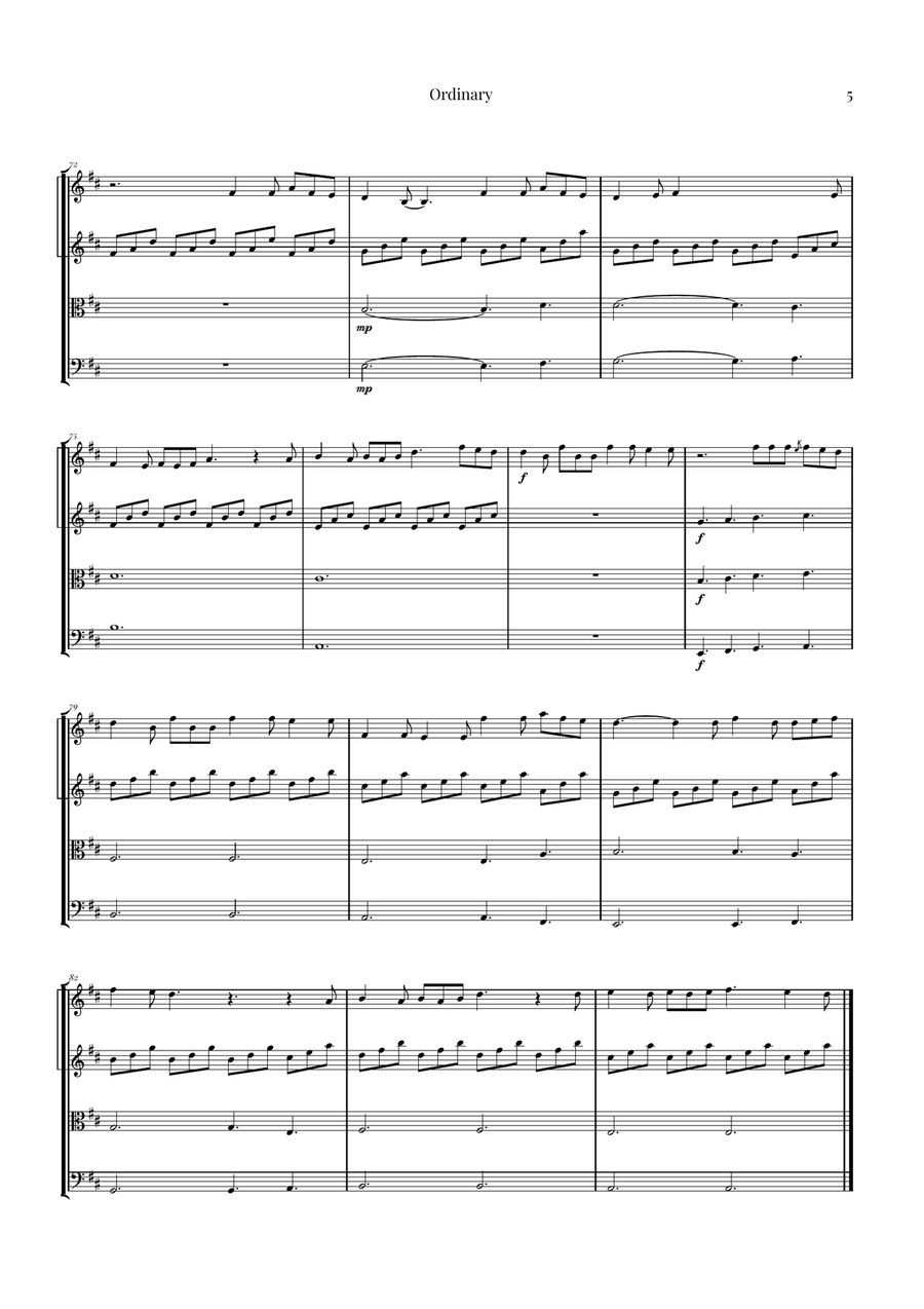 Ordinary String Quartet scores gallery preview page 5