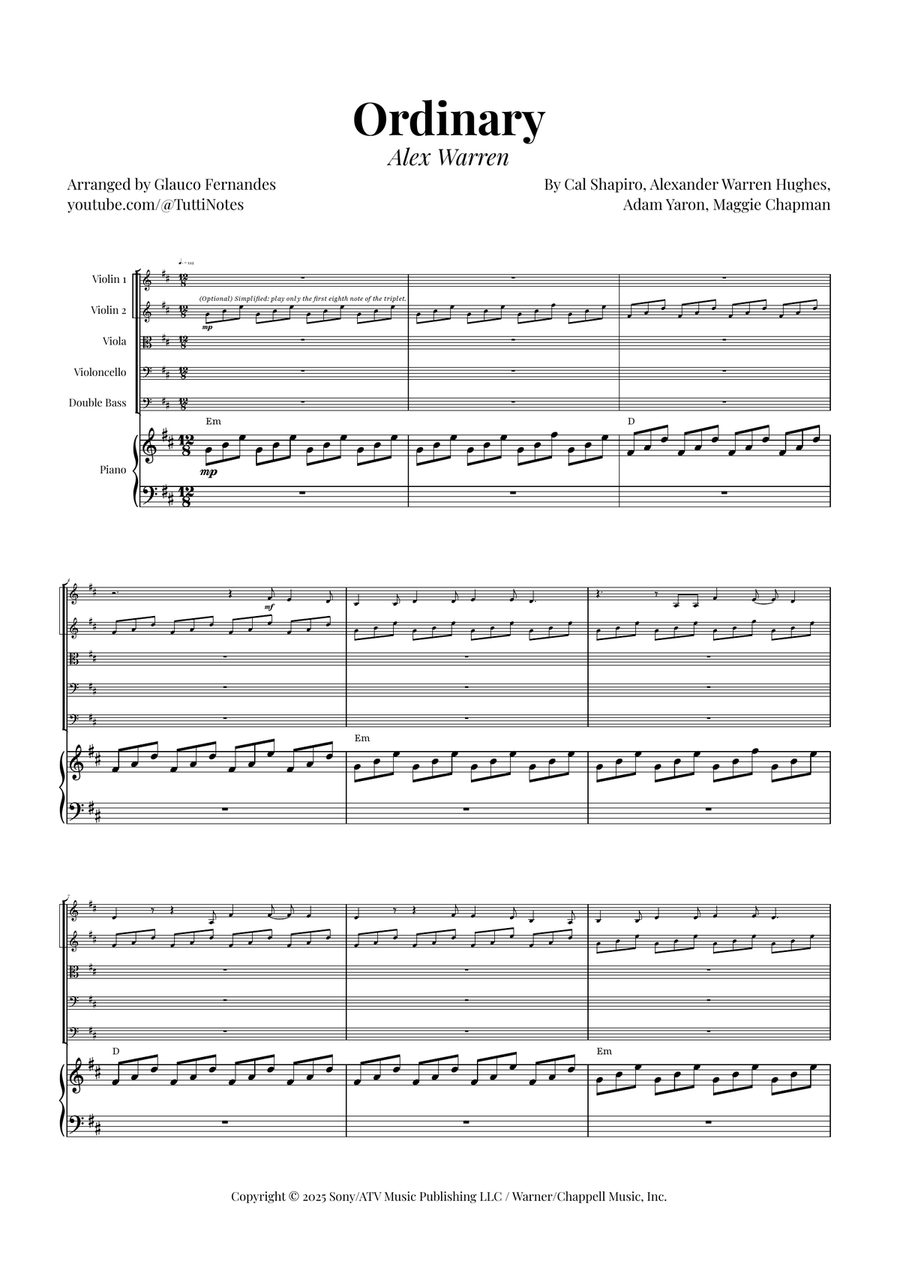 Ordinary String Orchestra scores gallery preview page 1