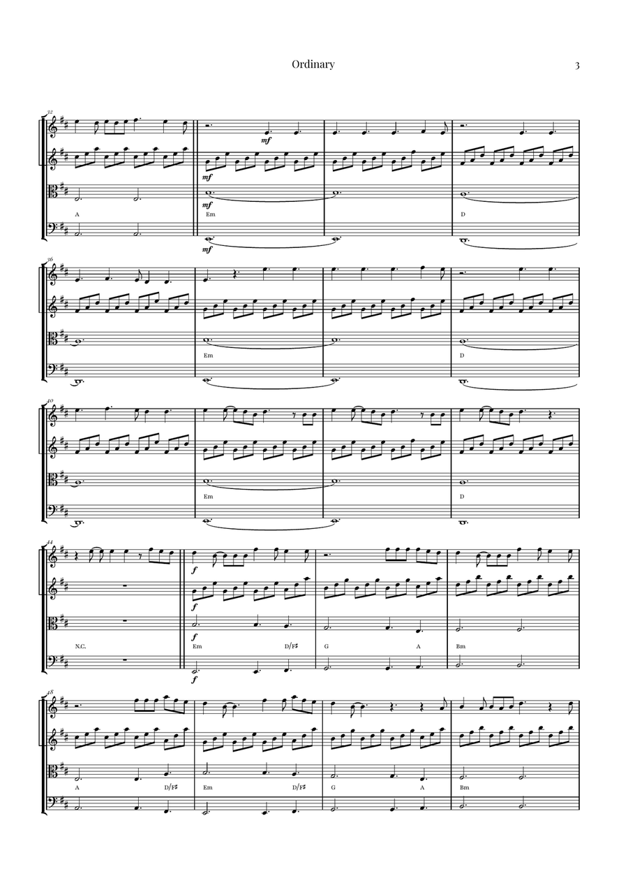 Ordinary String Quartet scores gallery preview page 3