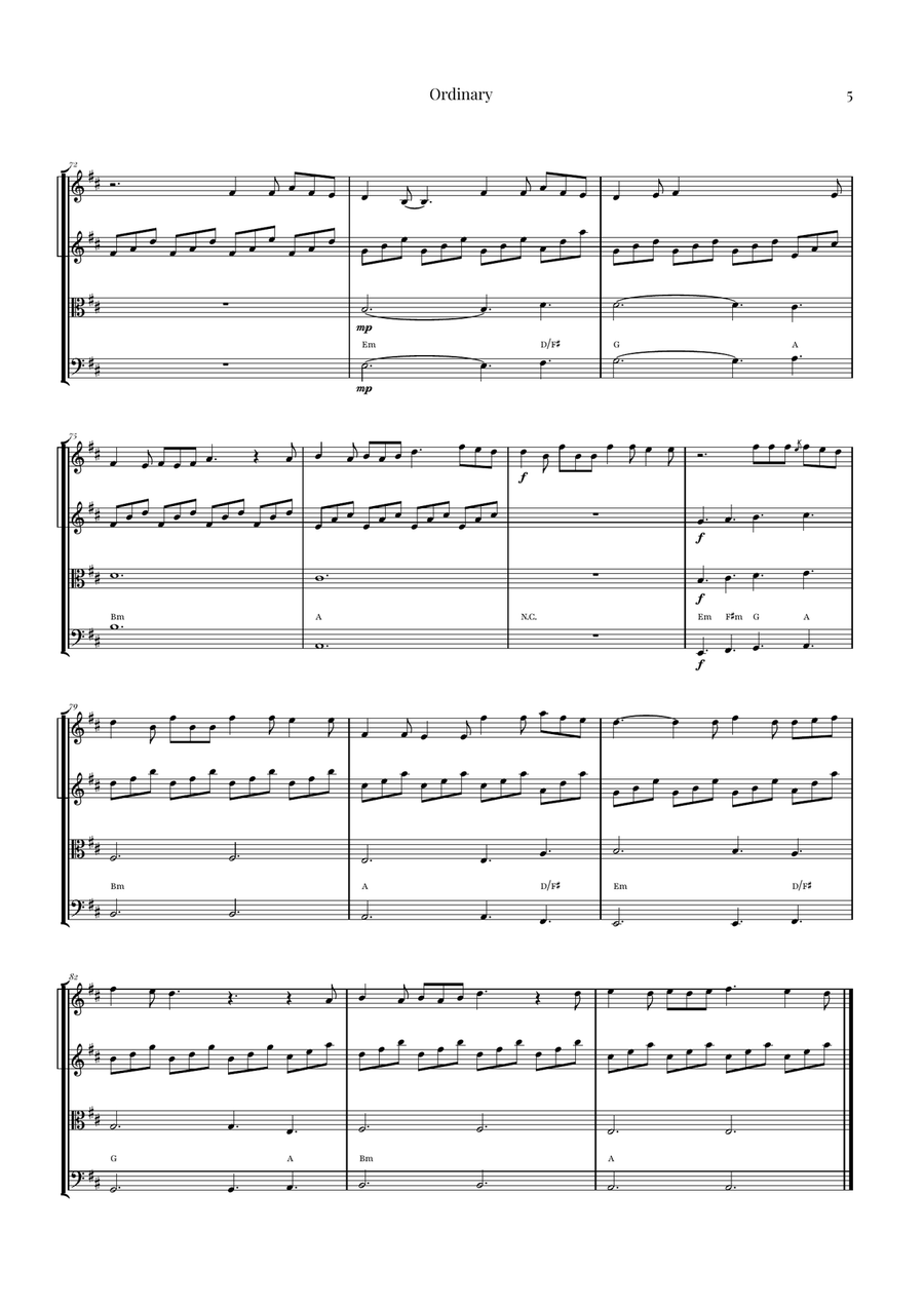 Ordinary String Quartet scores gallery preview page 5
