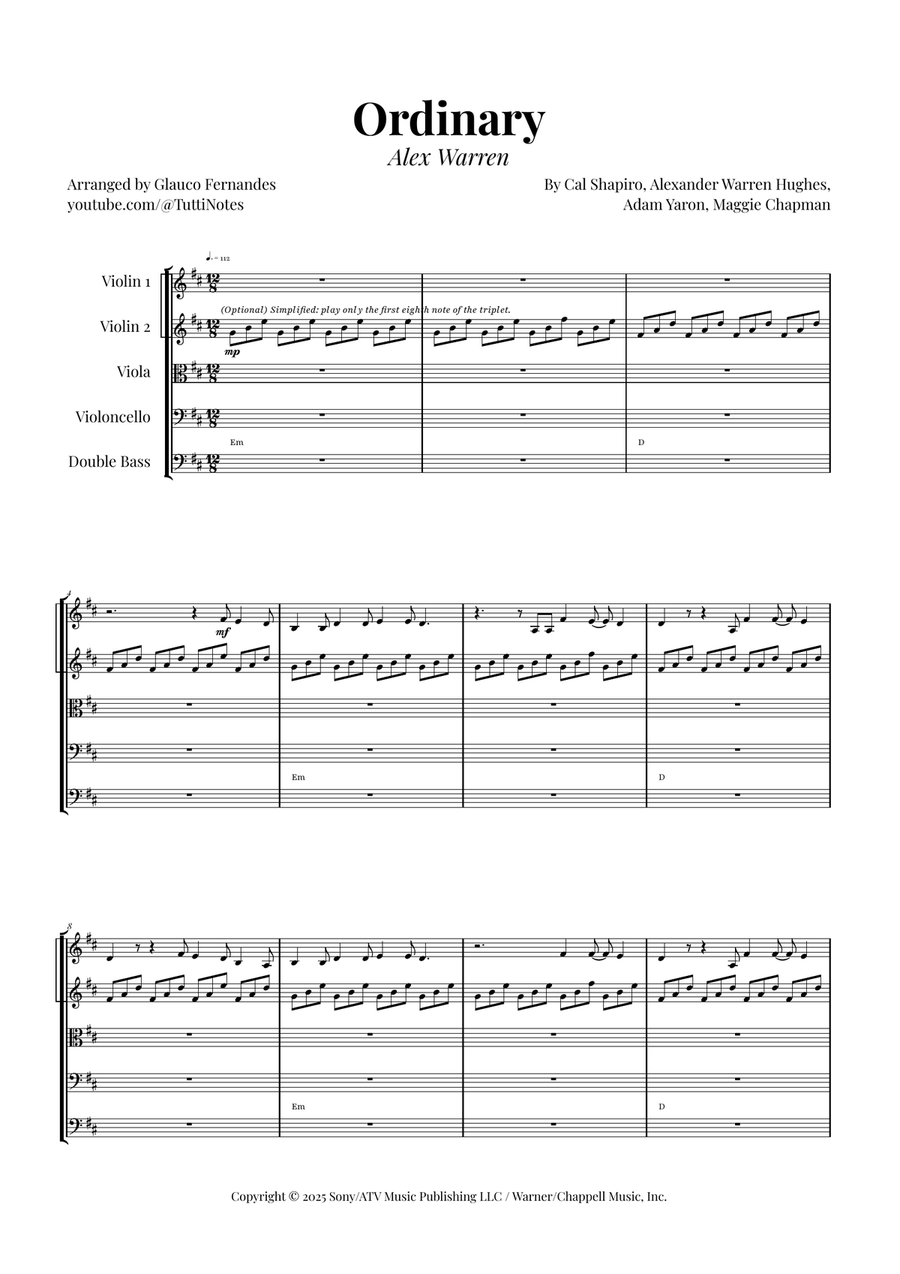 Ordinary String Orchestra scores gallery preview page 1