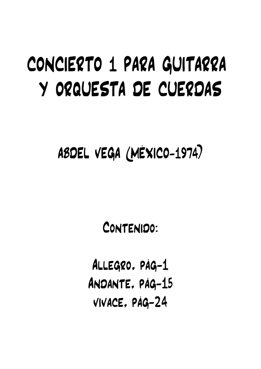 Concierto 1 para Guitarra y Orquesta de Cuerdas String Orchestra scores gallery preview page 2