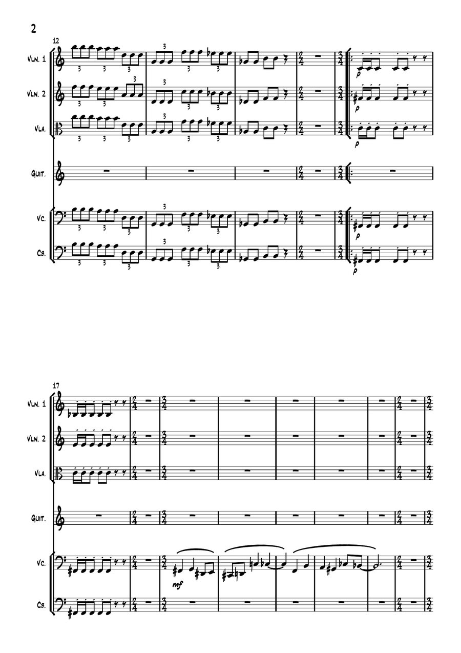Concierto 1 para Guitarra y Orquesta de Cuerdas String Orchestra scores gallery preview page 4