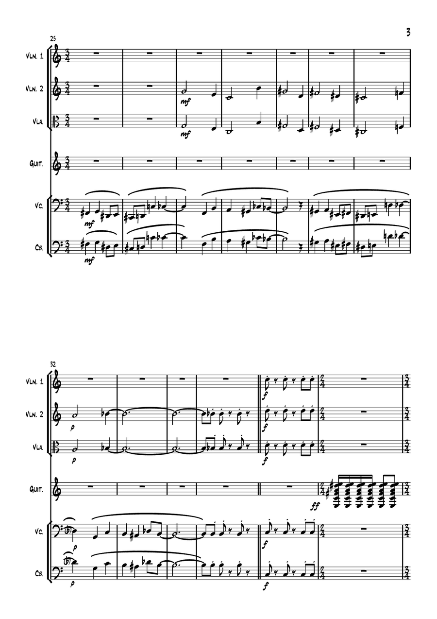 Concierto 1 para Guitarra y Orquesta de Cuerdas String Orchestra scores gallery preview page 5