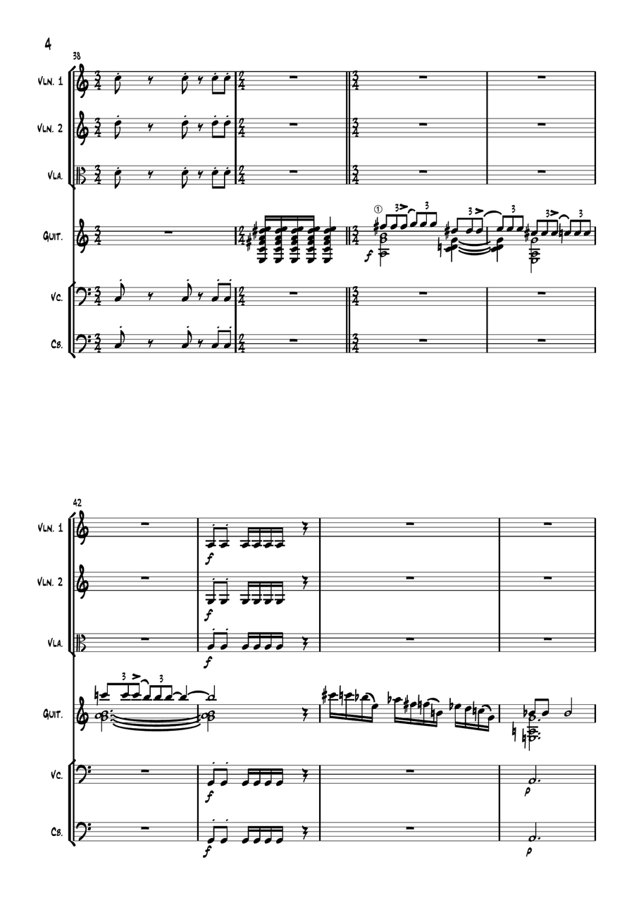 Concierto 1 para Guitarra y Orquesta de Cuerdas String Orchestra scores gallery preview page 6