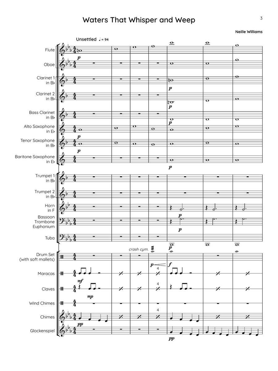 Waters That Whisper and Weep Concert Band scores gallery preview page 3