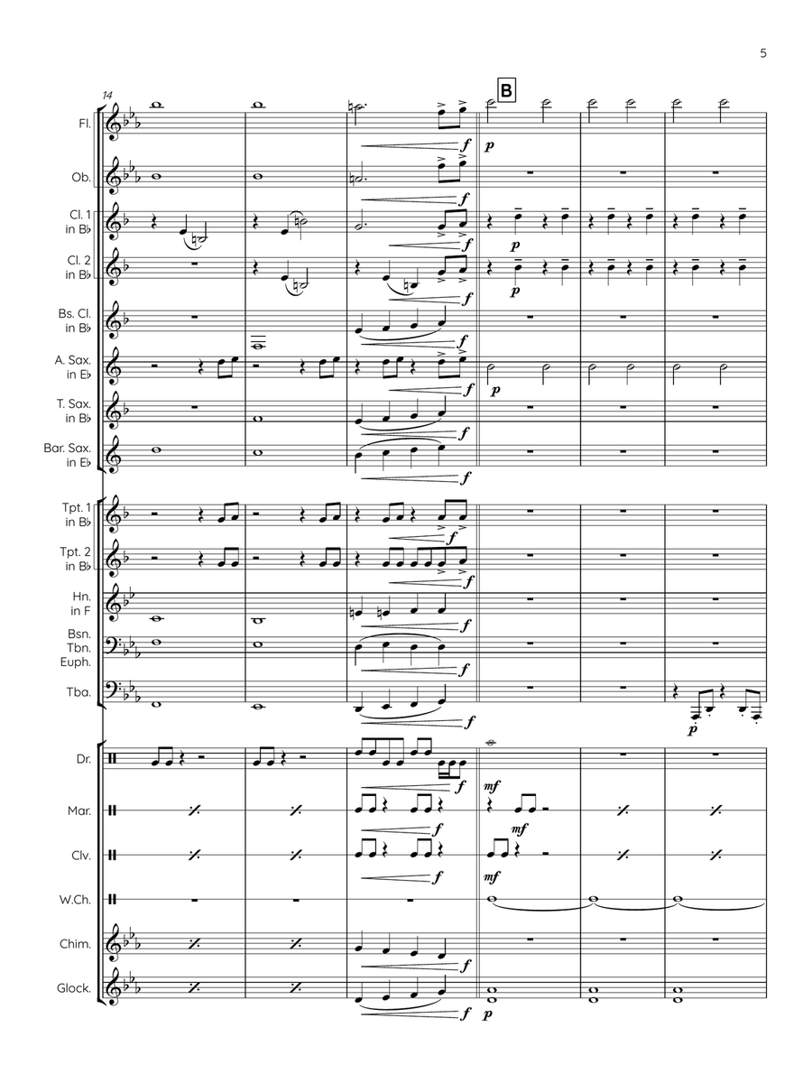 Waters That Whisper and Weep Concert Band scores gallery preview page 5