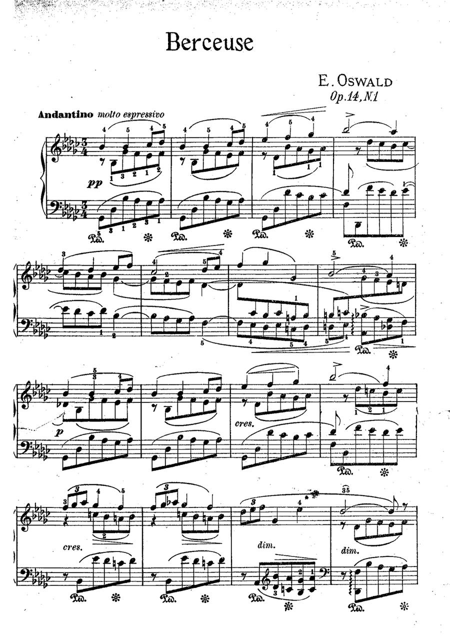 Berceuse Op.14 No.1 Chamber Music scores gallery preview page 1