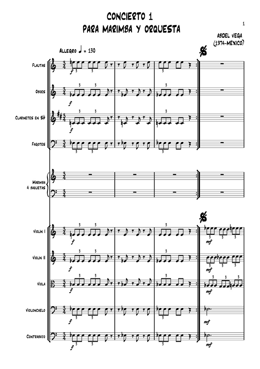 Concierto para Marimba y Orquesta Chamber Music scores gallery preview page 3