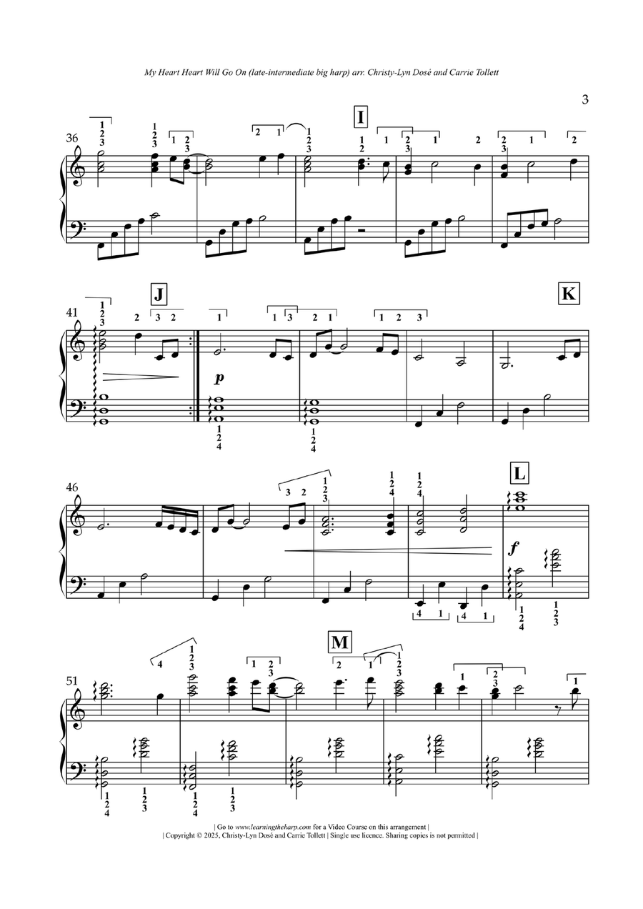 My Heart Will Go On (Love Theme From 'titanic') Celtic Harp scores gallery preview page 4
