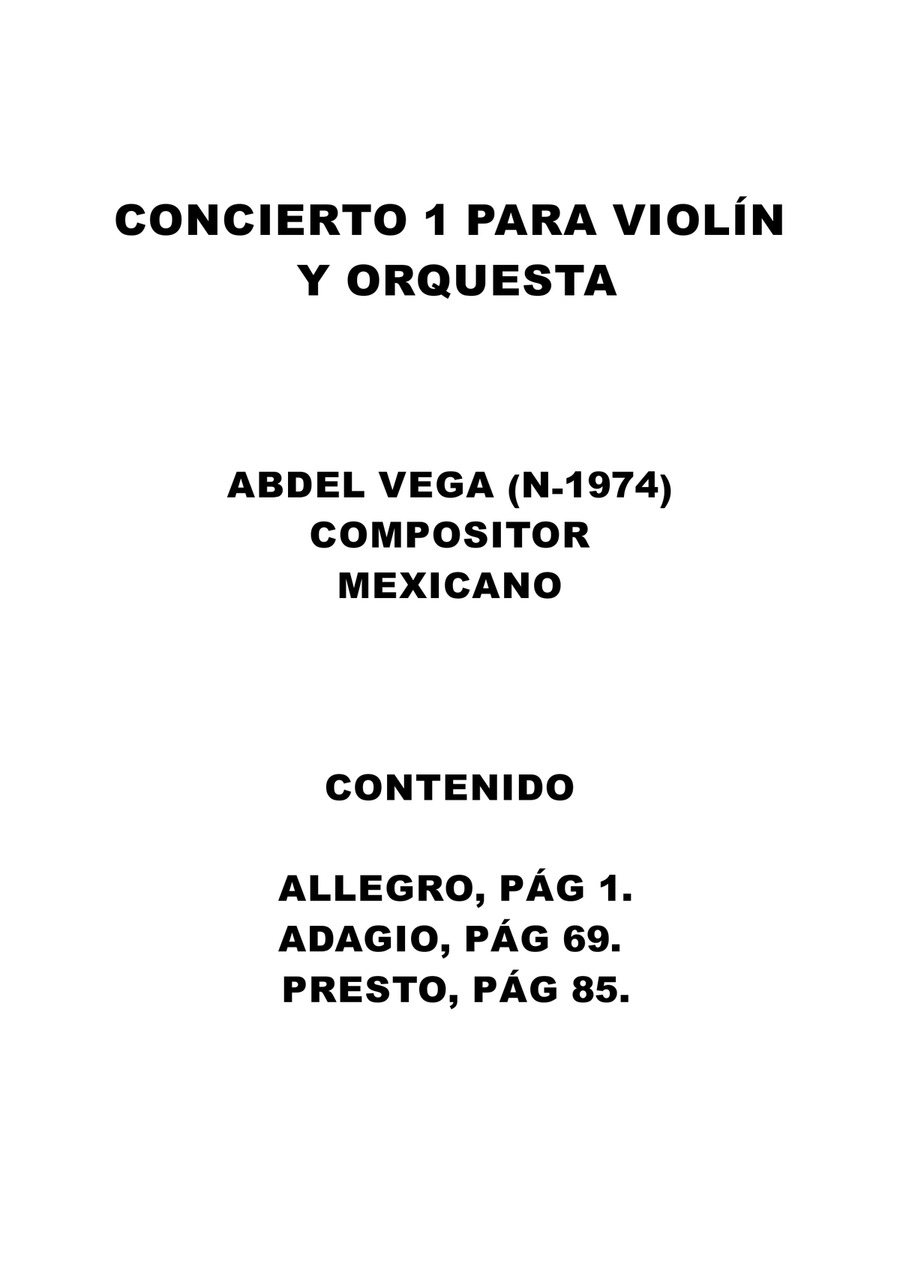 Concierto 1 para Violín y Orquesta Chamber Music scores gallery preview page 2