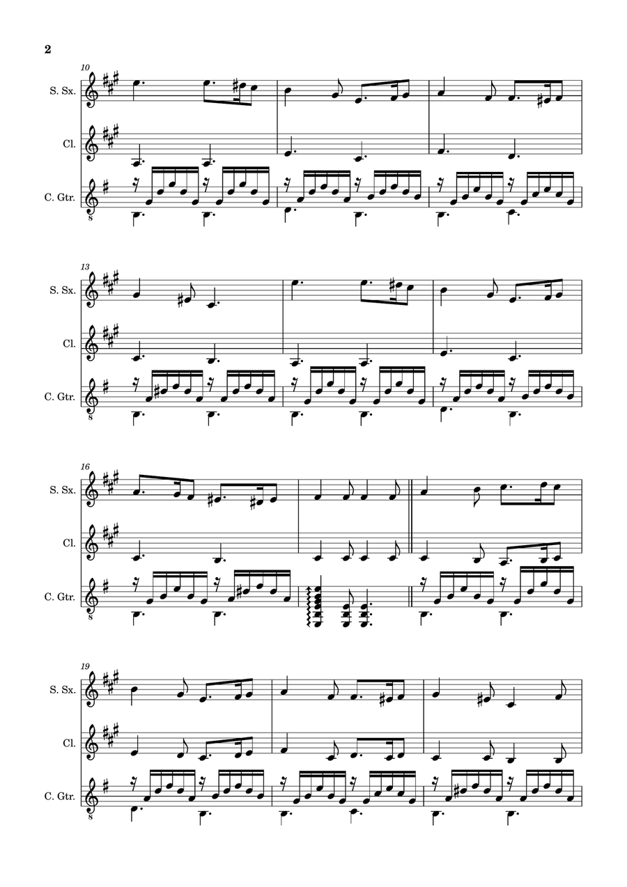 Greensleeves - S. Sax., Clarinet and Guitar. Score and Parts. Small Ensemble - Digital Sheet Music page 2