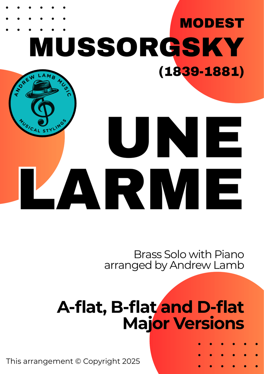 Modest MUSSORGSKY | Une Larme | Brass Solo with Piano Accompaniment Euphonium scores gallery preview page 1