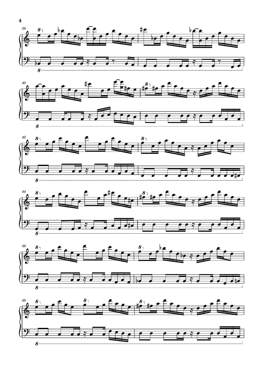 You Can't Catch Me [ssd Powerup & Boss Remix] Piano Solo scores gallery preview page 4