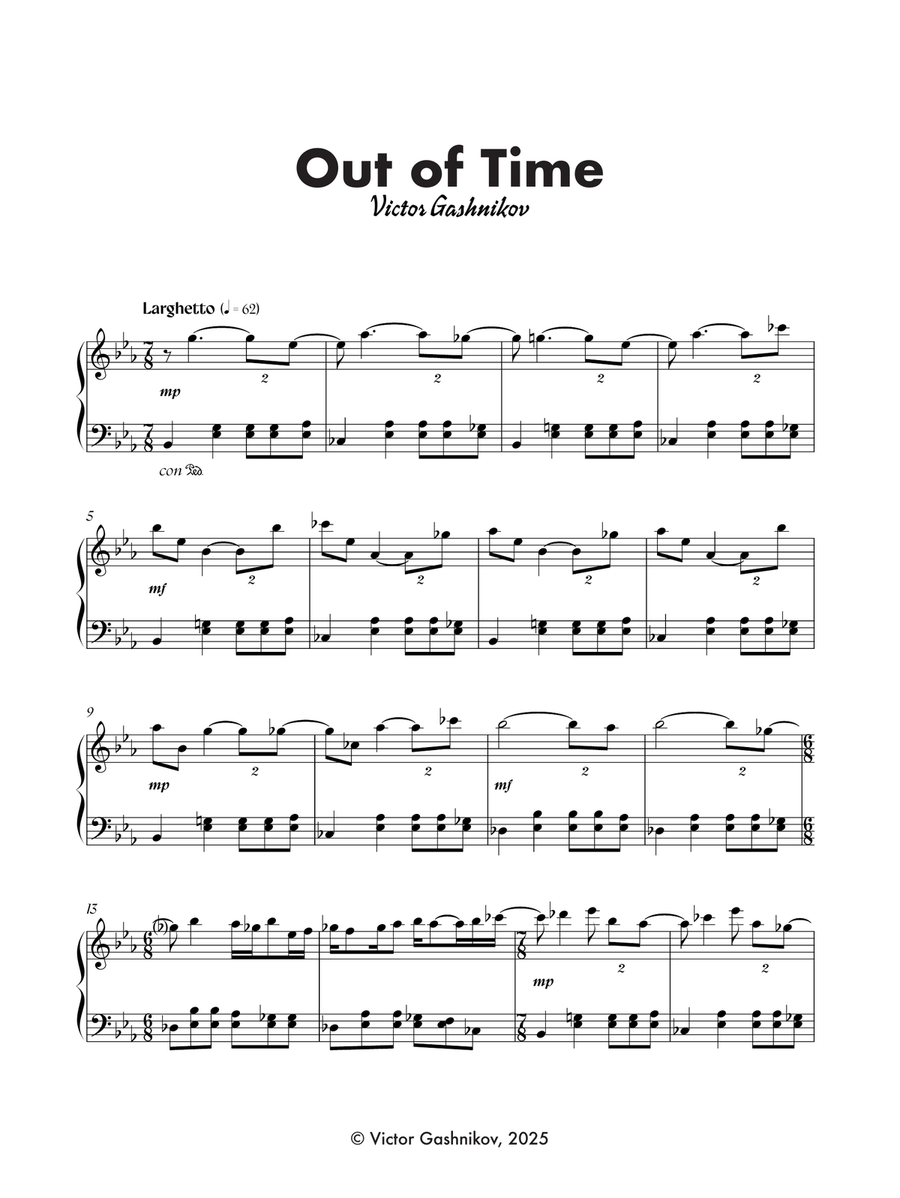 Out of Time Out of Time Piano Solo scores gallery preview page 1