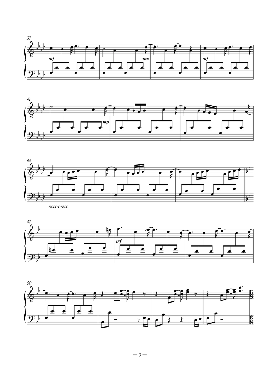 A Quiet Dawn Piano Solo scores gallery preview page 3