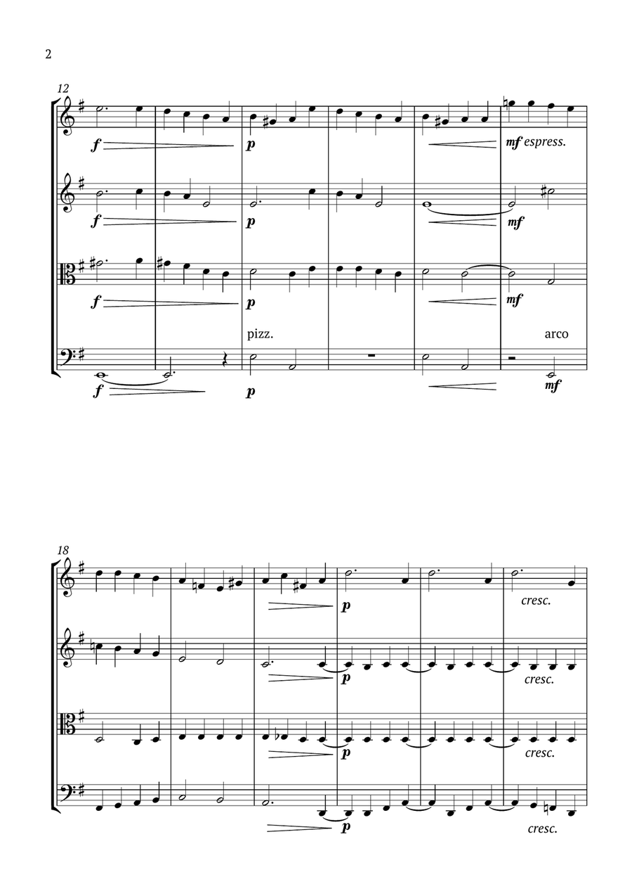 Song Without Words MWV U76 String Quartet scores gallery preview page 2