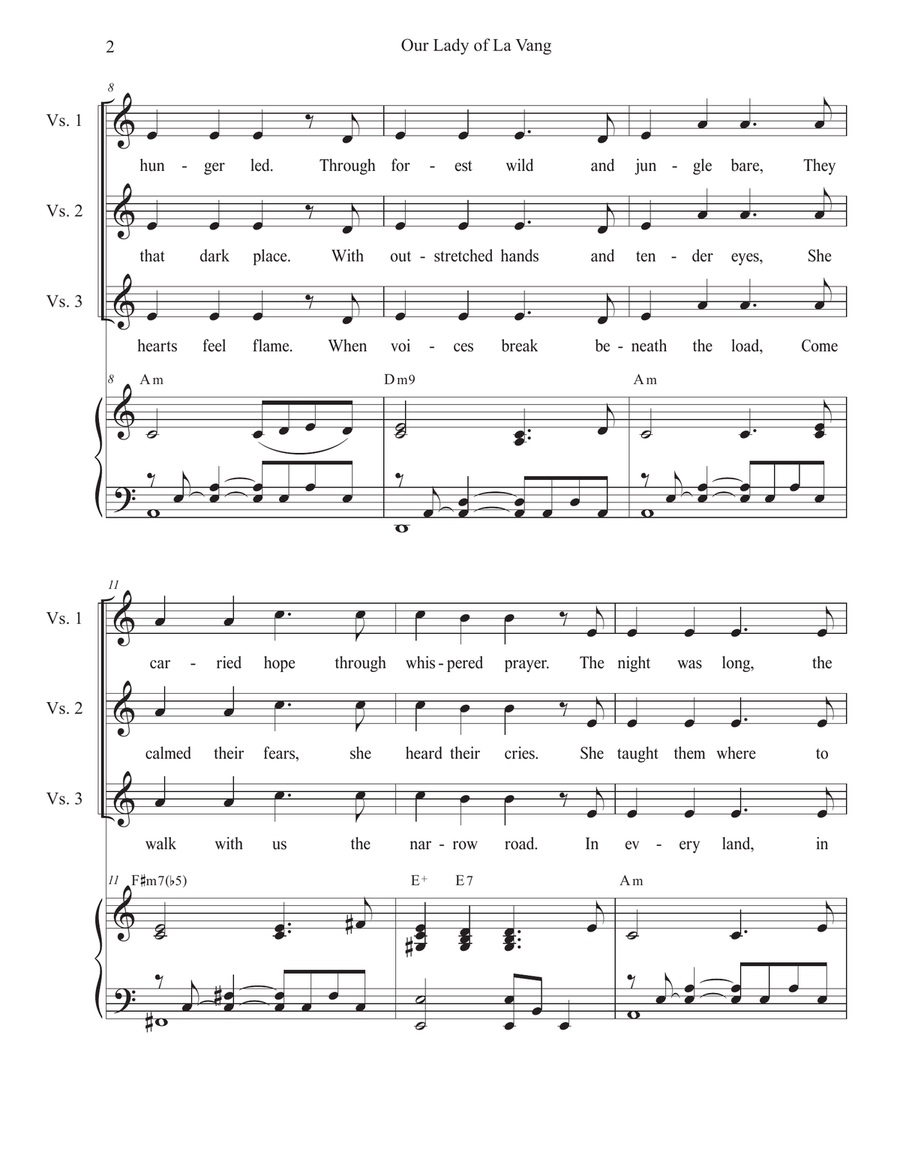 Our Lady of La Vang (Unison choir) Unison Choir scores gallery preview page 2
