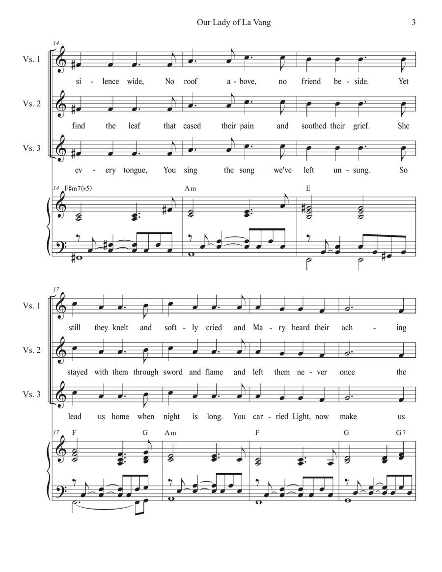 Our Lady of La Vang (Unison choir) Unison Choir scores gallery preview page 3