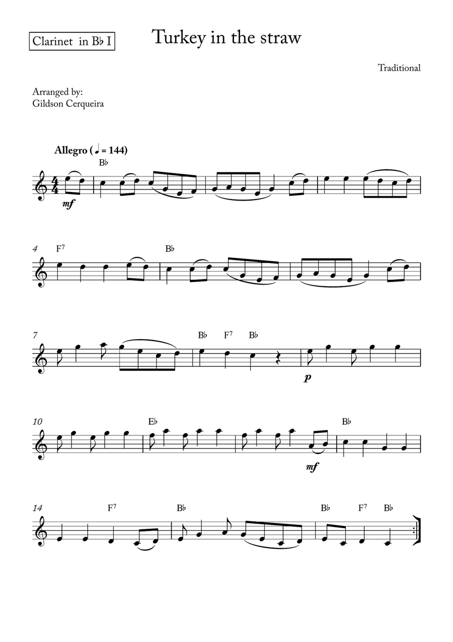Turkey in the straw Turkey in the straw Clarinet Trio scores gallery preview page 3