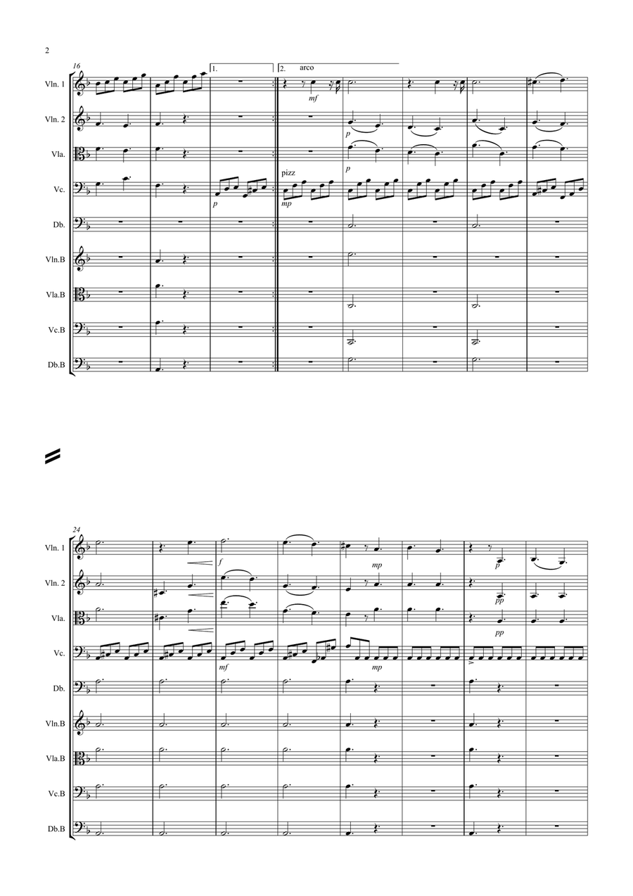 Moonlight Sonata (1st movement) for Beginner and Advanced String Orchestra String Orchestra scores gallery preview page 2