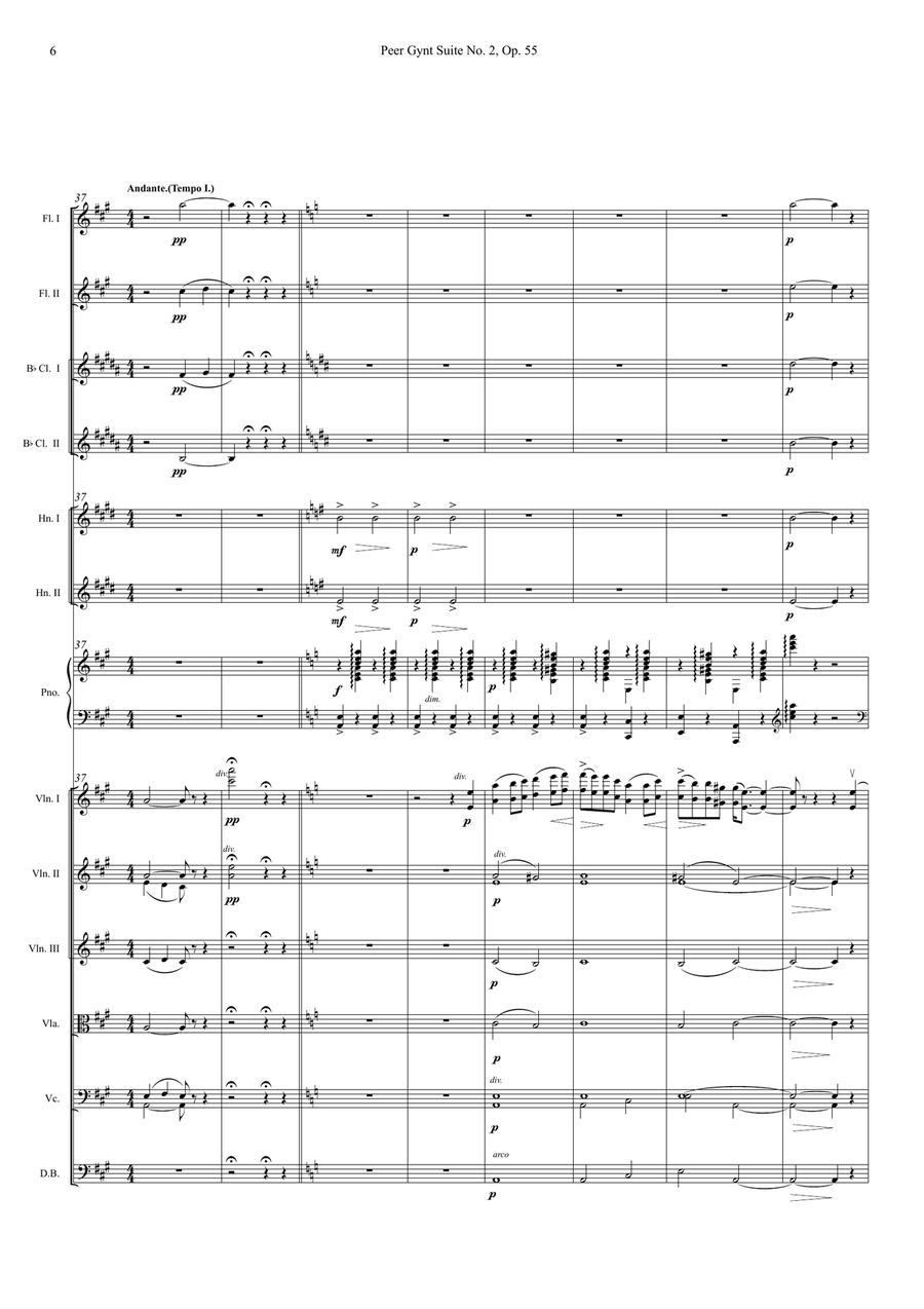 Solveig’s Song – Small Orchestra Arrangement Chamber Orchestra scores gallery preview page 6